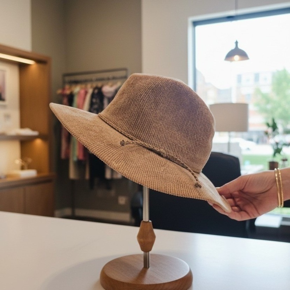 Women's Boho  Floppy Knit Sun Hat Bucket  Adjustable Tan
